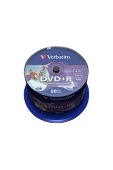 Printable - 50 x DVD+R - 4.7 Go (120 minutes) 16x - blanc - surface imprimable par jet d'encre - spindle 