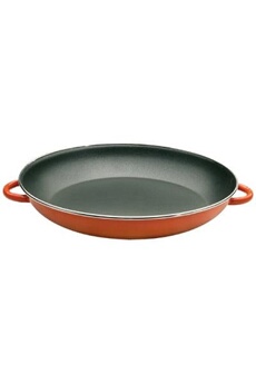 ustensile de cuisine generique ibili 917142 plat à paella orange en acier émaillé vitrifié 42 cm (10 personnes)