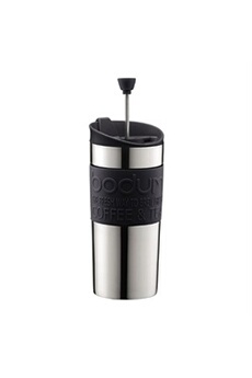 tasse et mugs bodum - mug à piston isotherme en inox, double paroi, couvercle à clapet, 0.35 l