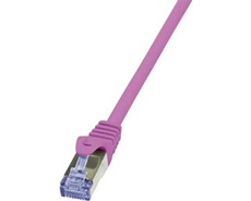 LogiLink PrimeLine - Cordon de raccordement - RJ-45 (M) pour RJ-45 (M) - 0.5 m - SFTP, PiMF - CAT 6a - sans halogène, moulé, sans crochet - rose