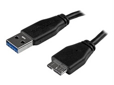 Câble SuperSpeed USB 3.0 slim A vers Micro B de 0,5 m - Cordon USB A vers Micro B - Mâle / Mâle - Noir - Câble USB - Micro-USB de type B (M) pour USB