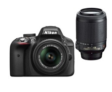 Reflex D3300 Noir + Objectif AF-S DX 18-55 mm VR II + Zoom AF-S DX 55-200 mm VR