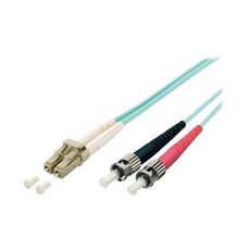 equip - Cordon de raccordement - LC multi-mode (M) pour ST multi-mode (M) - 3 m - fibre optique - duplex - 50 / 125 microns - OM3 - turquoise