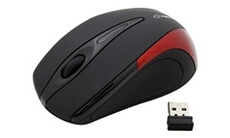 EM101R - Souris - optique - 3 boutons - sans fil - 2.4 GHz - récepteur sans fil USB - rouge