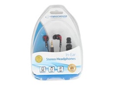 EH123 - Ecouteurs - intra-auriculaire - filaire - jack 3,5mm - noir, rouge