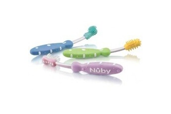 Trousse de toilette bébé Nuby Set de 3 Brosses à dents NUBY