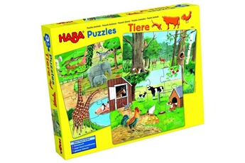 Puzzle Haba Puzzles 12 à 18 pièces : 3 puzzles : Les animaux