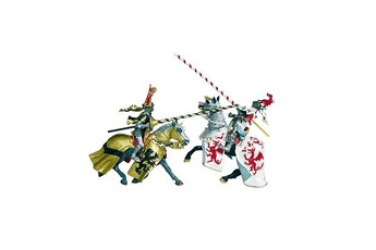 Figurine de collection Plastoy Figurine Cheval robe dragons blanc et rouge (sans chevalier)