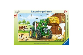 Puzzle Ravensburger Puzzle cadre : 15 pièces : tracteur à la ferme