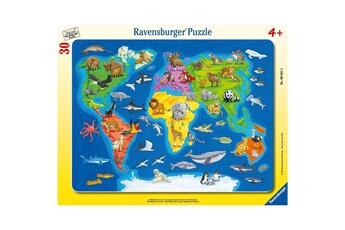 Puzzle Ravensburger Puzzle cadre : 30 pièces : les animaux dans le monde