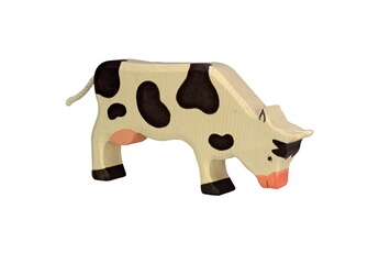 Figurine pour enfant Holztiger Figurine en bois holztiger : animaux de la ferme : vache broutant