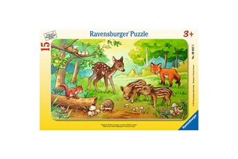 Puzzle Ravensburger Puzzle cadre 15 pièces : Petits animaux de la forêt