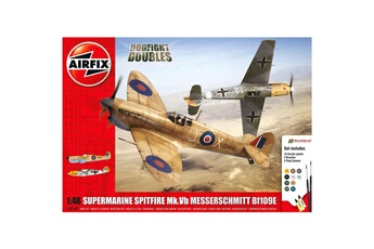 Maquette Airfix Maquettes avions : Dogfight Doubles Gift Set : Supermarine Spitfire MkVb vs Messerschmitt Bf109E