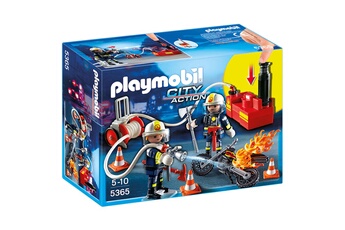 Playmobil PLAYMOBIL Playmobil 5365 : pompiers avec lance à incendie