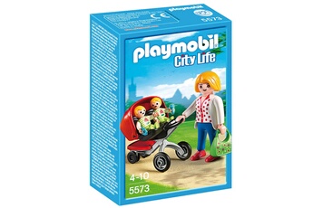 Playmobil PLAYMOBIL Playmobil 5573 : maman avec jumeaux et landaus