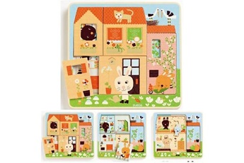 Puzzle Djeco Puzzle 3 niveaux : Cottage des lapins
