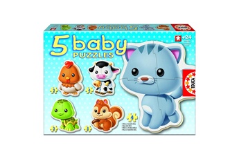 Puzzle Educa Baby puzzle - 5 puzzles : les animaux