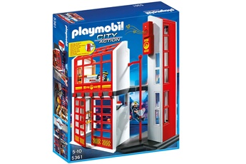 Playmobil PLAYMOBIL Playmobil 5361 : caserne de pompiers avec alarme