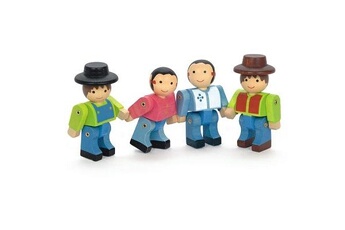 Figurine pour enfant JeuJura Les fermiers 4 personnages en bois