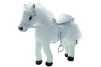 Peluche Gotz Accessoires de poupées : Götz Boutique : Peluche cheval avec bruitages, sel et harnais : Blanc