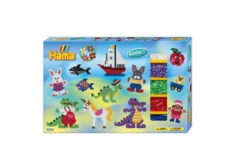 Autres jeux créatifs Hama Boîte de 6000 perles et plaques hama midi : géante
