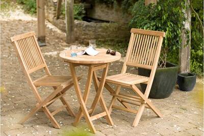 Table De Jardin Heaven Ensemble Table Ronde 2 Chaises Teck