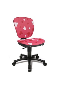 fauteuil de bureau topstar siège de bureau enfant / siège pivotant maxx kid, motif coeurs rose