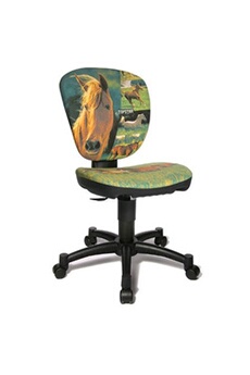 fauteuil de bureau topstar siège de bureau enfant / siège pivotant maxx kid, motif chevaux vert