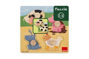 Puzzle Diset Puzzle encastrement en bois : les animaux de la ferme