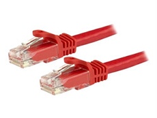 Câble réseau Cat6 Gigabit UTP sans crochet de 1m - Cordon Ethernet RJ45 anti-accroc - Câble patch Mâle / Mâle - Rouge - Cordon de raccordement -