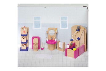 Accessoire poupée Goki Maison de poupées : Mobilier salle de bain (complet)