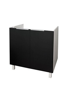 buffet generique pop meuble sous-évier 80 cm - noir haute brillance