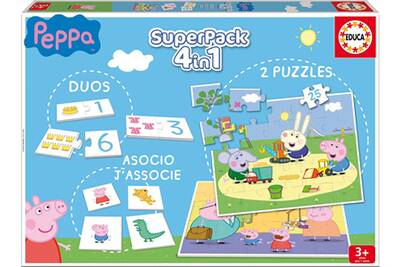 Jeux En Famille Educa Super Pack 4 En 1 Educa Peppa Pig Darty
