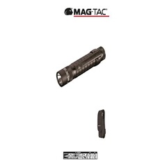 Lampe torche led flashlight mag-tac, compacte, à tête dentelée et strobe (défensive) de mag-lite