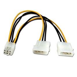 Lot 2 Câbles Adaptateurs 4 Broches Molex Vers 6 Broches PCI-E - Alimentation Carte Graphique 18AWG 17cm