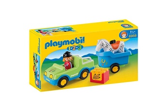 Playmobil PLAYMOBIL Playmobil 6958 : 1.2.3 : véhicule avec remorque à cheval