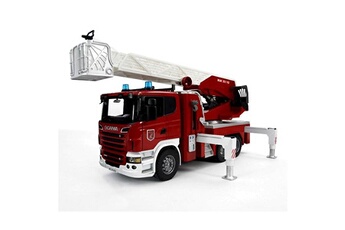 Camion de pompier Bruder Camion de pompier Scania R-serie avec échelle et pompe à eau