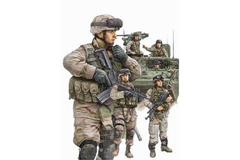 Figurine de collection Trumpeter Figurines militaires : Infanterie US et équipage de blindé : Irak 2009