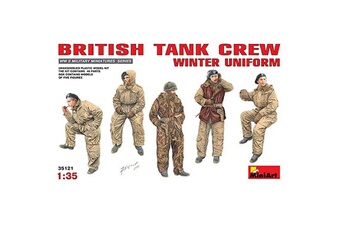 Figurine de collection Mini Art Figurines 2ème Guerre Mondiale : Equipage de tank anglais en tenue d'hiver