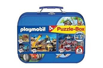 Puzzle Schmidt Spiele Puzzle 320 pièces - valise playmobil : 4 puzzles