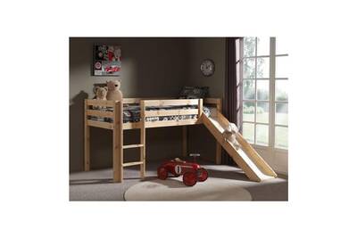 Lit Mezzanine Ud Pino Lit Enfant Mezzanine Toboggan Nature Darty