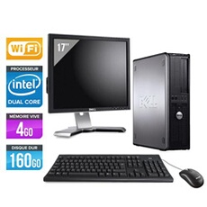 Ordinateur Optiplex 760 Desktop + Ecran 17'' - Gris - Intel Core Duo E5200 / 2.5 GHz - RAM 4 Go - HDD 160 Go - DVD - Gigabit Ethernet - Wifi -