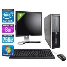 Ordinateur Elite 8300 SFF + Ecran 17'' - Noir - Intel Core i5-3470 / 3.20 GHz - RAM 8 Go - HDD 750 Go - DVDRW - Gigabit Ethernet - Windows 7