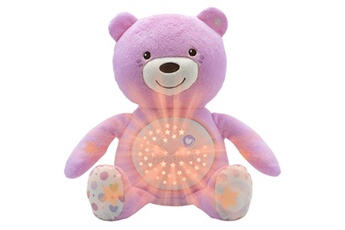 Peluche Chicco Ourson Projecteur Baby Bear : Rose
