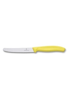 couteau generique victorinox couteau de cuisine avec lame dentelée swiss classic 11 cm jaune noir - jaune