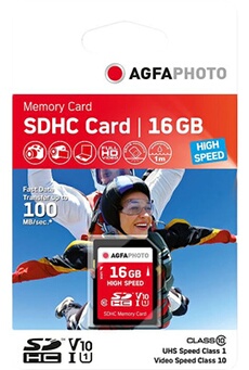 Agfa Photo Carte Mémoire Sdhc 16 Gb Uhs-i U1 V10
