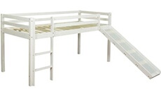 Lit Simple Blanc 90x200 en hauteur avec echelle Rideau et Tour Lit Simple Blanc 90x200 en hauteur avec echelle Rideau et Tour