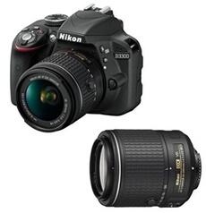 Appareil photo reflex D3300 + AF-P 18 - 55 mm VR + 55 - 200 mm VR