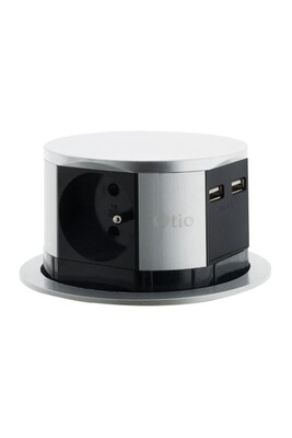 Bloc différentiel Otio Bloc multiprise encastrable compact - 3 prises 16A 2P+T et 2x USB -