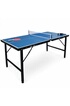 Alice S Garden Mini table de ping pong 150x75cm - table pliable INDOOR bleue avec 2 raquettes et 3 balles valise de jeu pour utilisation intérieure sport tennis de photo 1